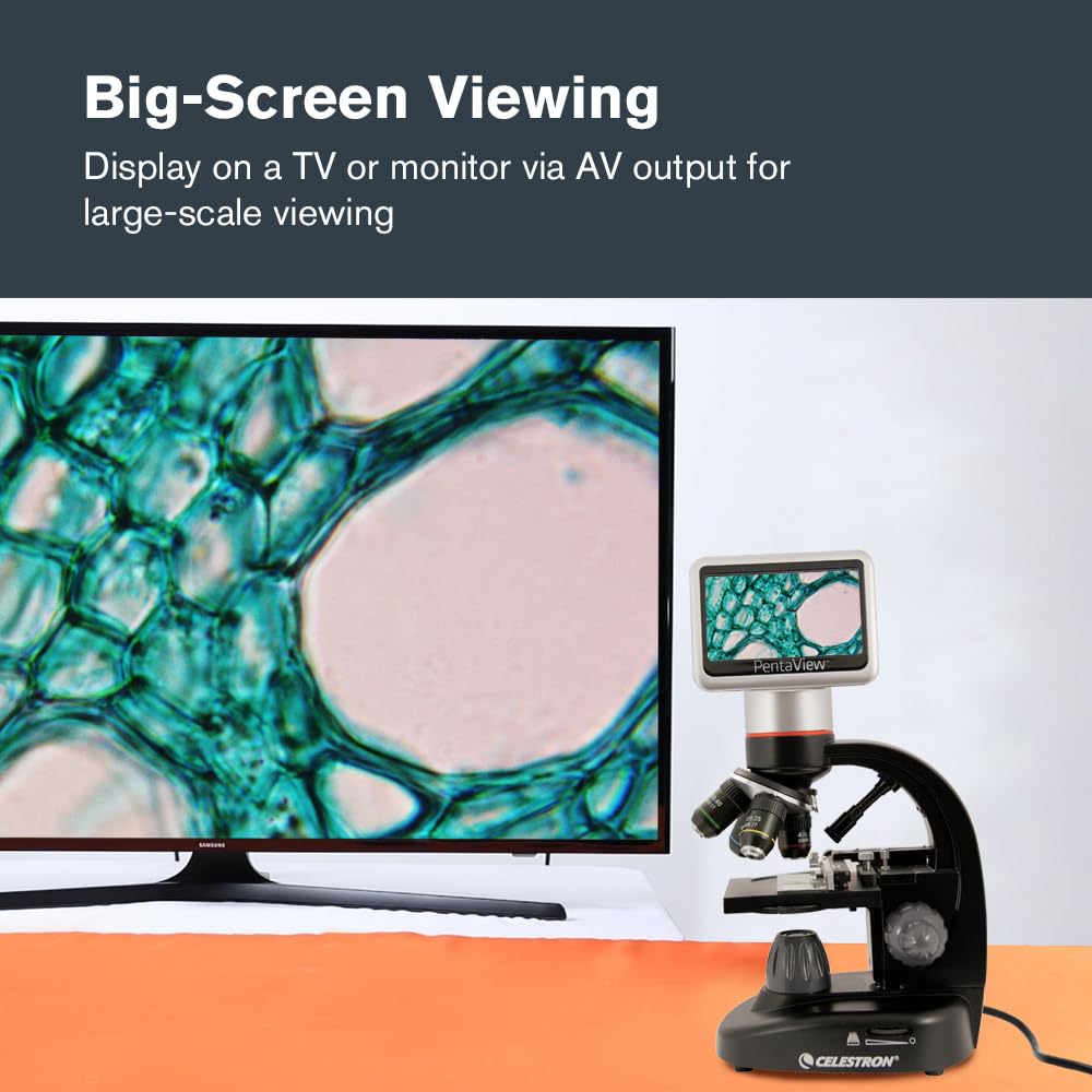 Celestron TetraView LCD Digital Microscope with 180Â° Swivel Screen