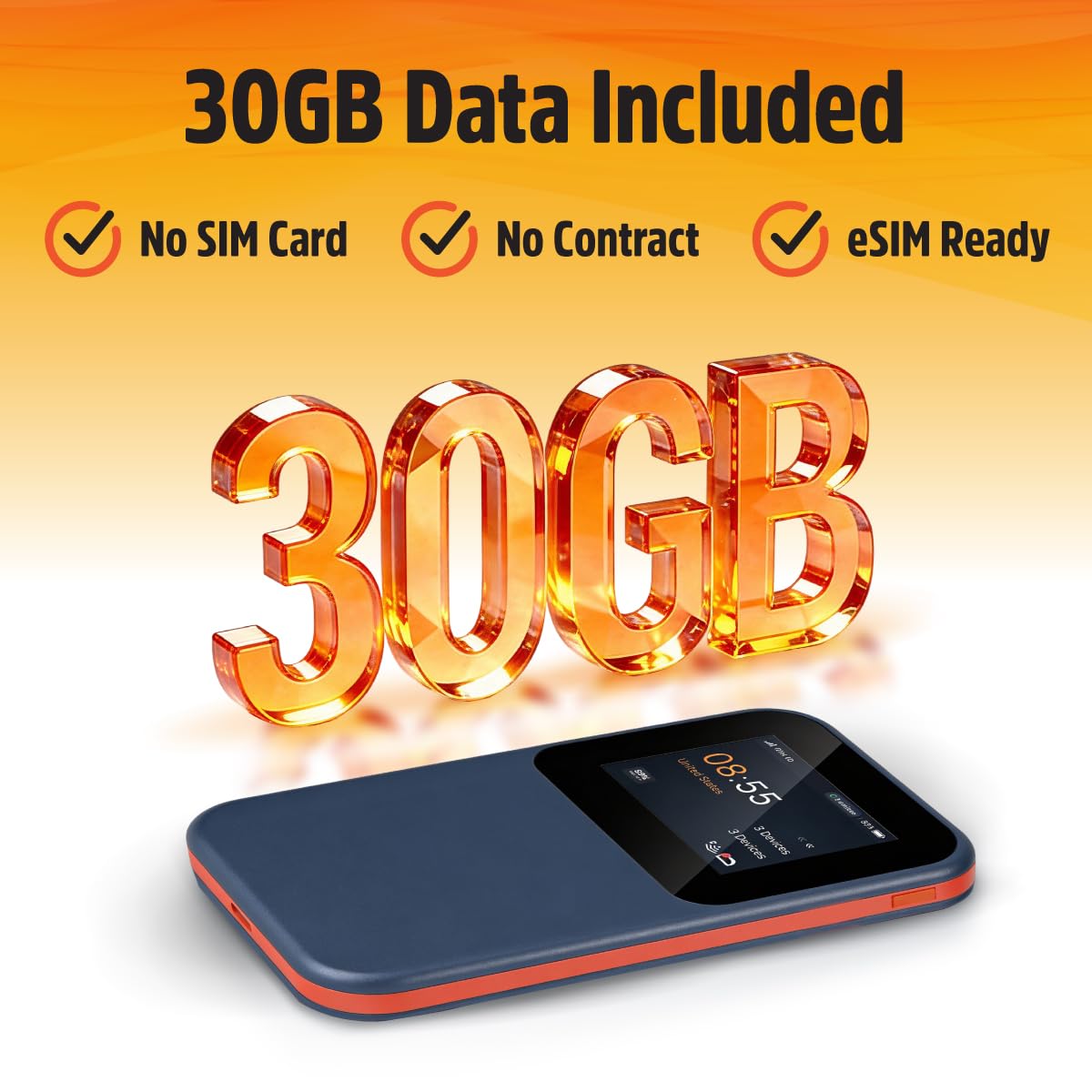 Solis Go, Mobile WiFi Hotspot & Powerbank with 1GB/Monthly + 30GB Data