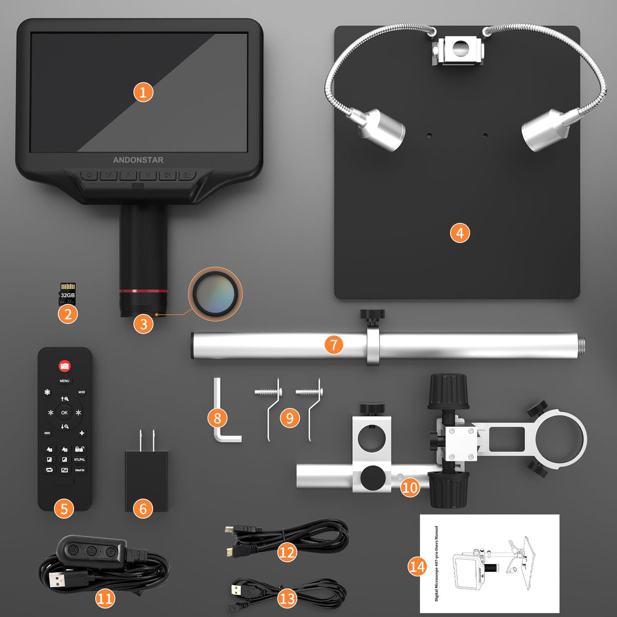 Andonstar AD407 3D HDMI Soldering Digital Microscope