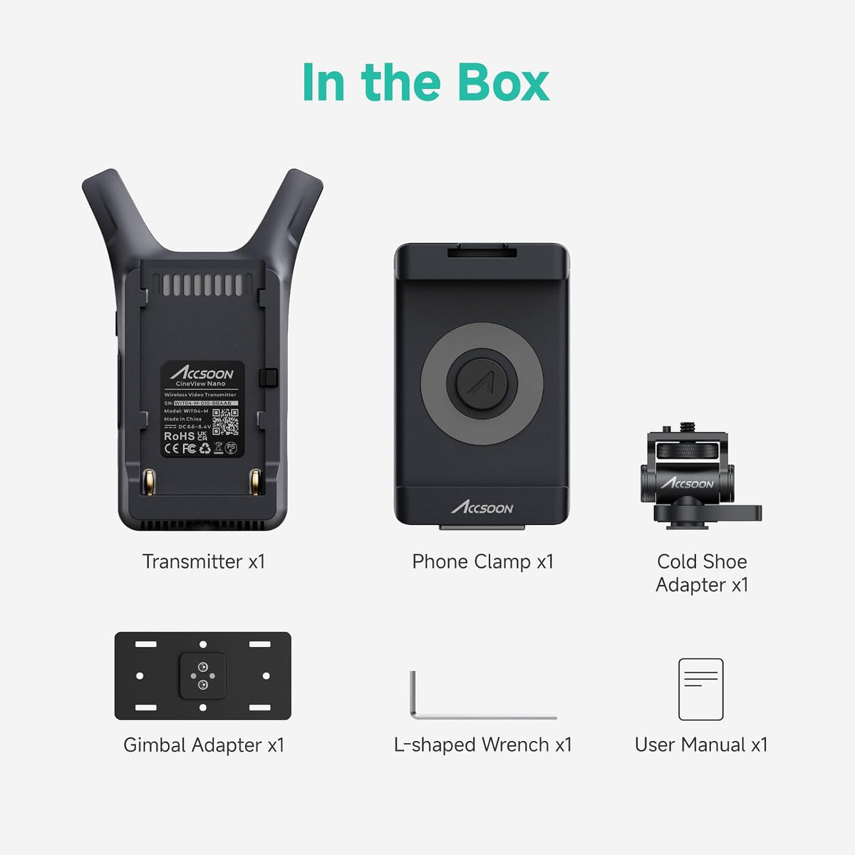 Accsoon CineView Nano Wireless Video Transmitter, 5G HDMI Camera Transmitter 1080p60 500ft Range 60ms Latency, Compatible with RS2/RS3/RS3 Pro/Switch/DSLR, Support iOS/Android 4 App Monitoring