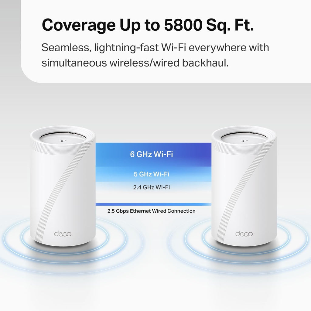 Deco 7 Pro Tri-Band WiFi 7 BE10000 Whole Home Mesh System 6-Stream 10 Gbps