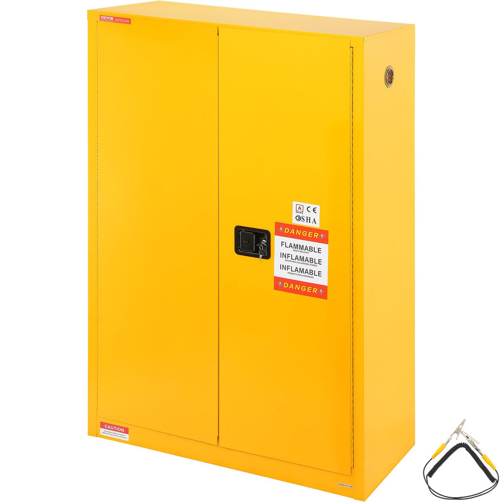 VEVOR Flammable Cabinet, 18" x 18" x 35", Yellow