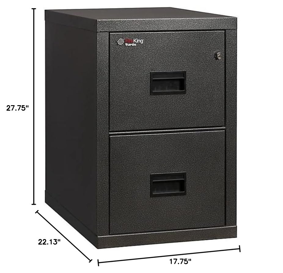 FireKing Turtle Vertical 4 Drawer Fire Rated File Cabinet, Platinum