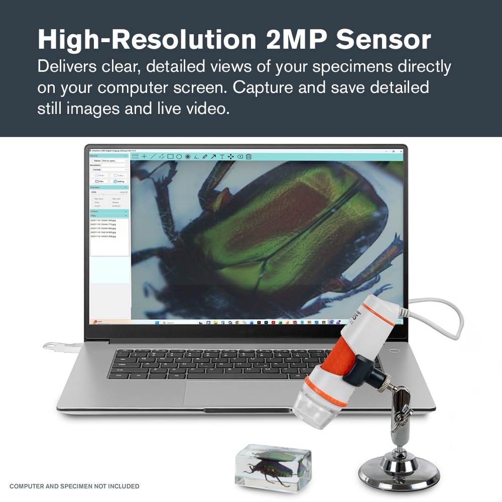 Celestron Labs 5MP Handheld Digital Microscope for Detailed Inspection