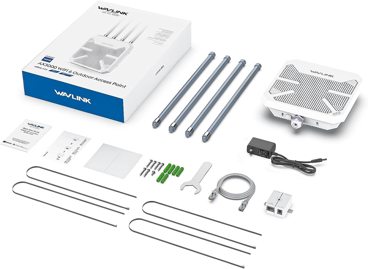 WAVLINK 2026 AX3000 0utdoor WiFi 6 Extender, Long Range Access Point