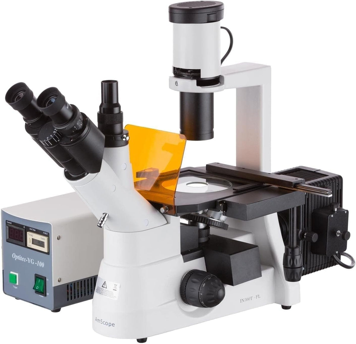 AmScope IN300TC-FL Long Working Distance Inverted Fluorescence Trinocular