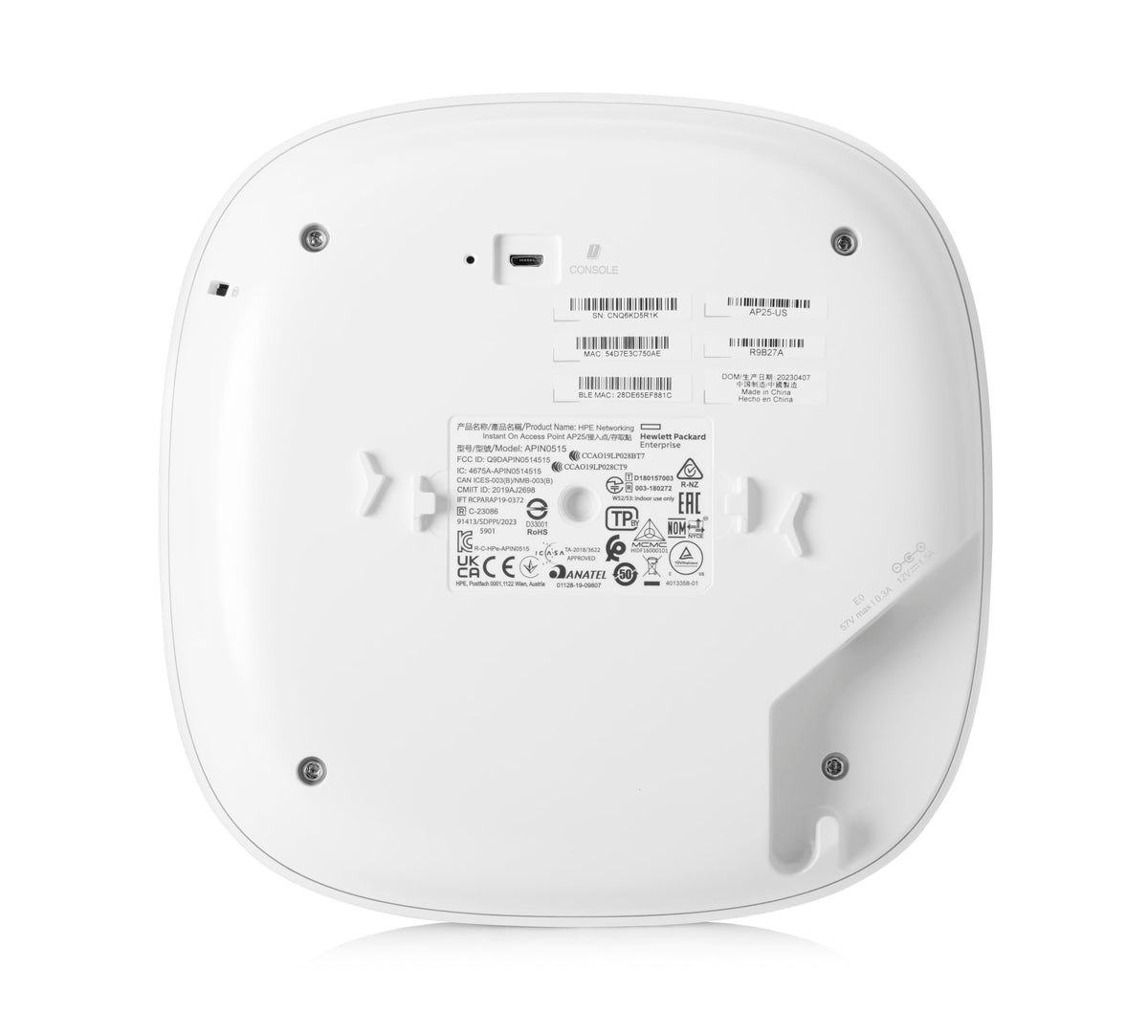 HPE Networking Instant On Access Point AP25 4x4 WiFi 6 Indoor Wireless Access Point | Power Source Not Included | US Model (R9B27A), Dual-Band