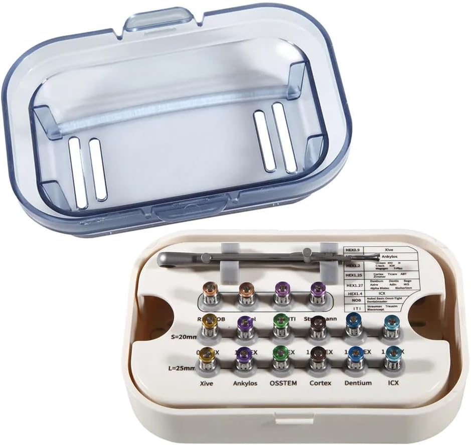 Universal Implant Prosthetic Kit Long and Short Dental Implant Driver Kit with Torque Wrench Size 10-70Ncm Restoration Screwdriver Kit (FULLY AUTOCLAVABLE Made with French Steel & Hgh Quality Plastic)