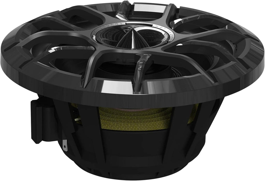 Wet Sounds Zero Series - 2 Pairs ZERO-6-XZ-B Black 6.5" Neodymium Powersport & Marine Speakers with Horn-Loaded Titanium Tweeters, Pair