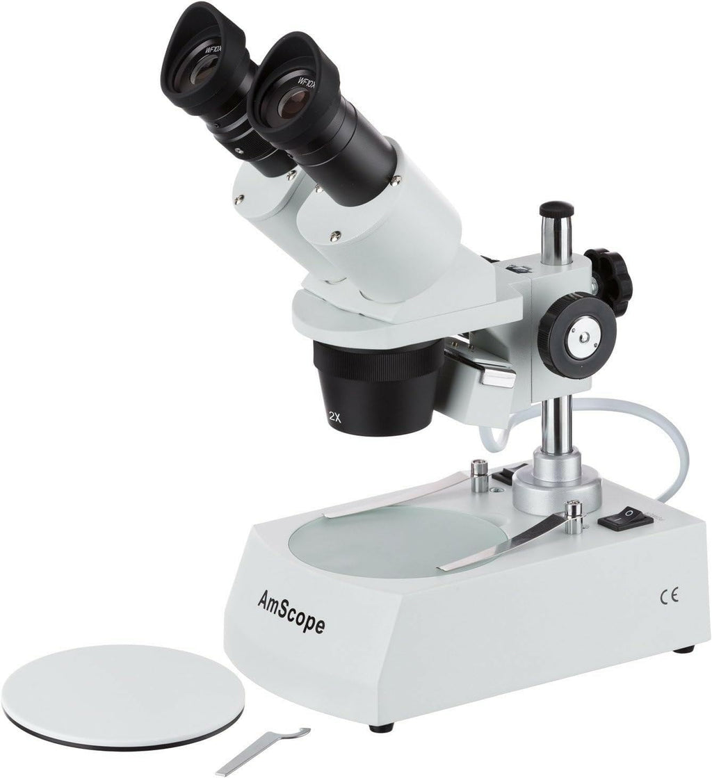 AmScope SE306R-PZ Forward Binocular Stereo Microscope, WF10x and WF20x