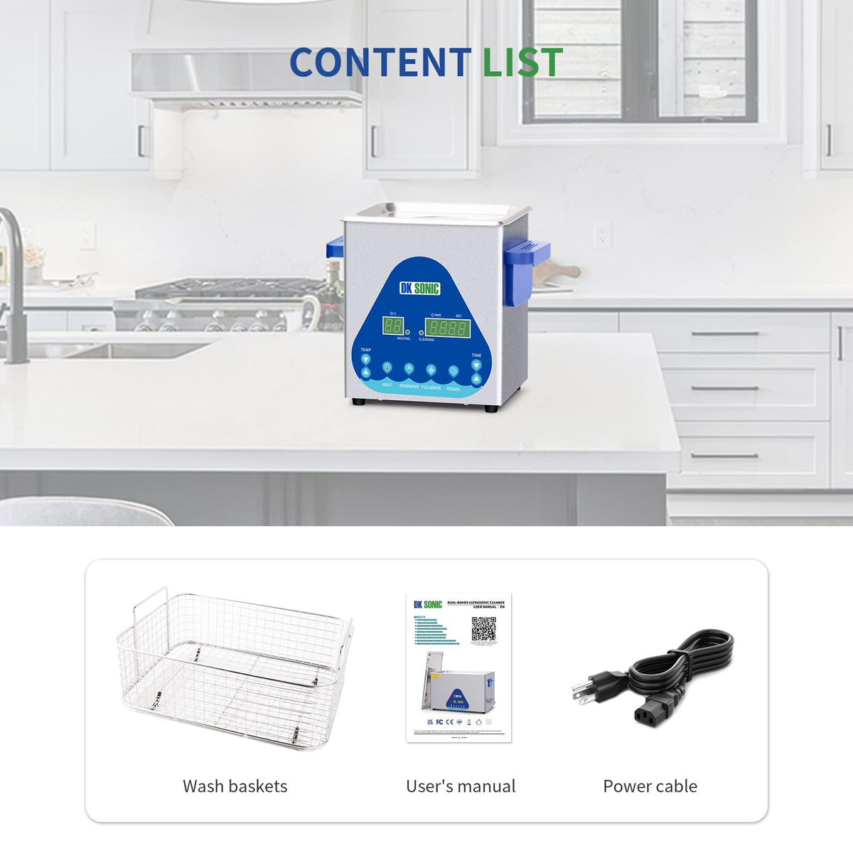 DK SONIC Ultrasonic Cleaner 10L,240W Industrial Ultrasonic Parts Cleaner with Heater&Timer, Digital Control&Basket, Multiple Functions for Motorcycle Engines,Carburetors, Chains