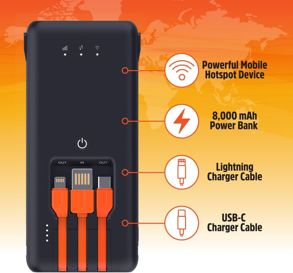 Solis Go, Mobile WiFi Hotspot & Powerbank with 1GB/Monthly + 30GB Data