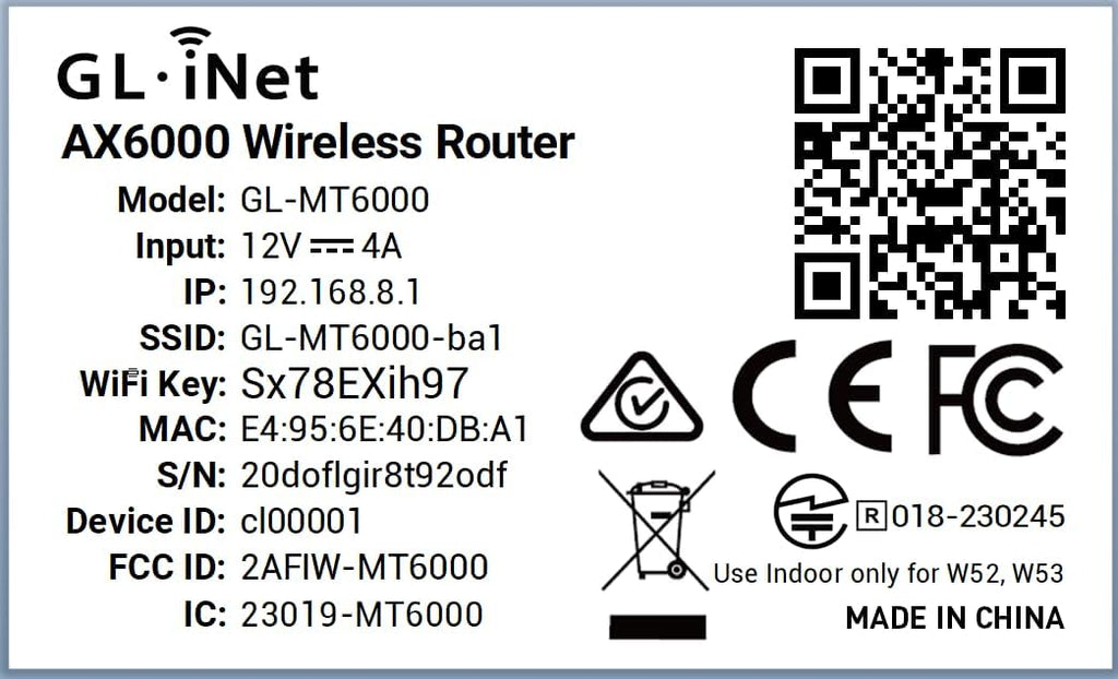 GL.iNet GL-MT6000 Flint 2 Wi-Fi 6 Gaming Router Dual 2.5G Ports