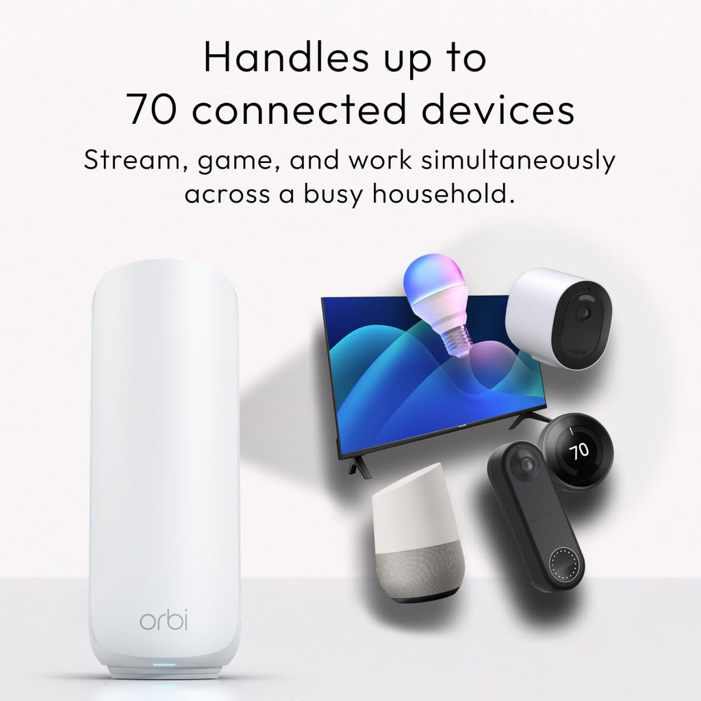 NETGEAR Orbi 370 Series WiFi 7 Mesh System, Up to 6,000 sq ft., 3 Pack