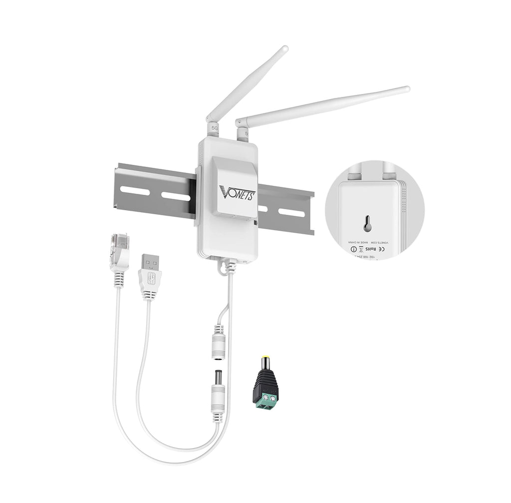 VONETS VAR1200 Industrial Gigabit Dual Band WiFi Bridge/Router 1200Mbps WiFi to Ethernet Adapter with Intelligent Fan, 3 Gigabit Port, POE, DC/USB Powered for Industrial Network Medical Device