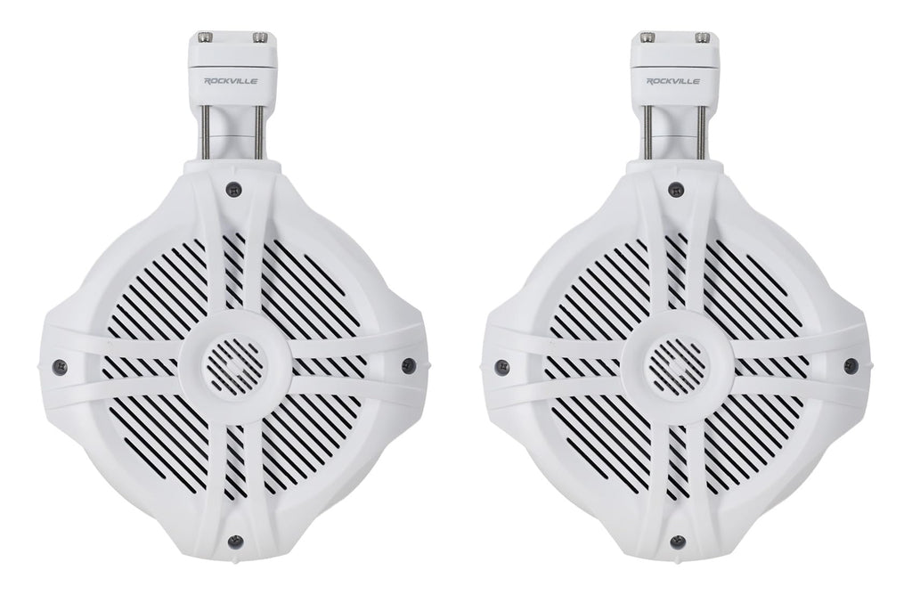 Rockville RWB70B Black 6.5" 4-Ohm Marine Wakeboard Tower Speakers Pair