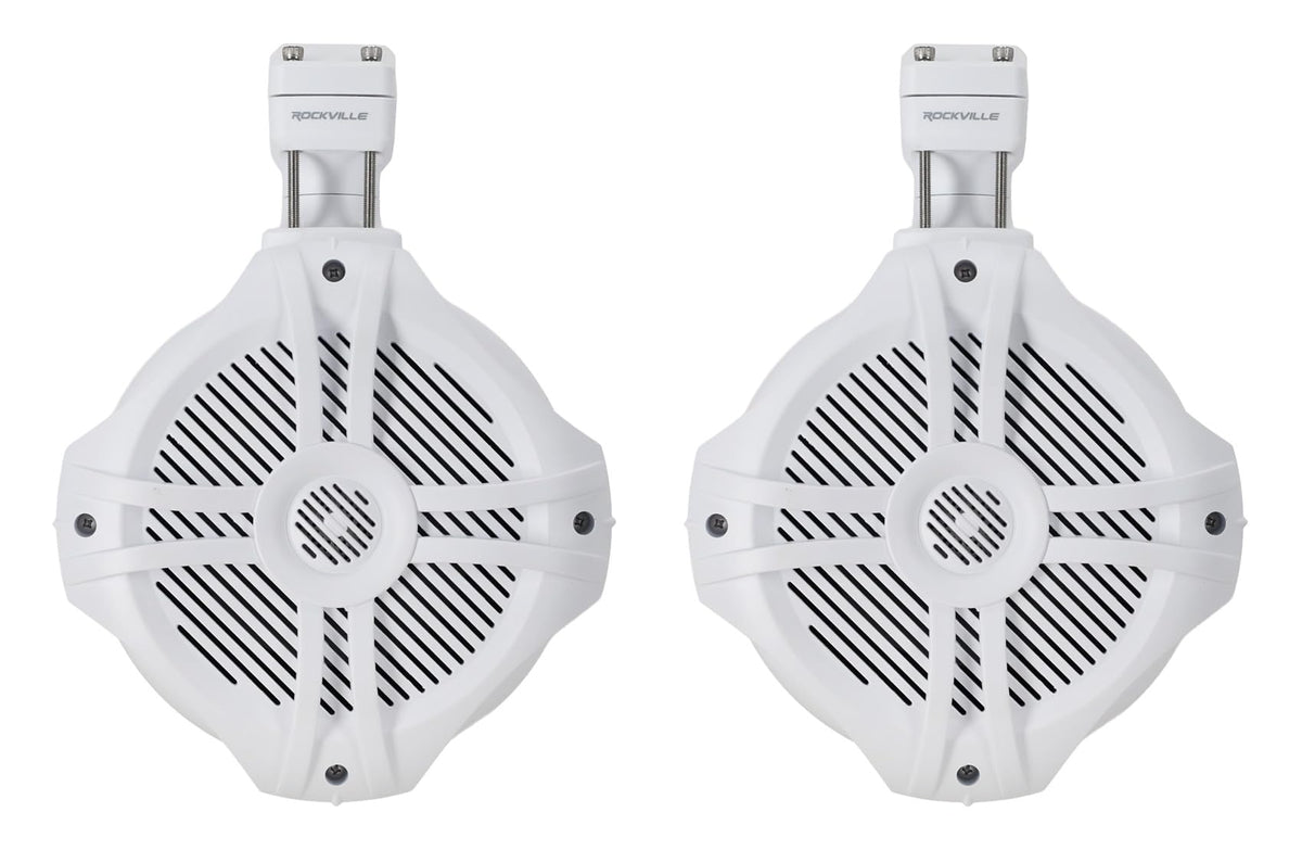 Rockville RWB70B Black 6.5" 4-Ohm Marine Wakeboard Tower Speakers Pair