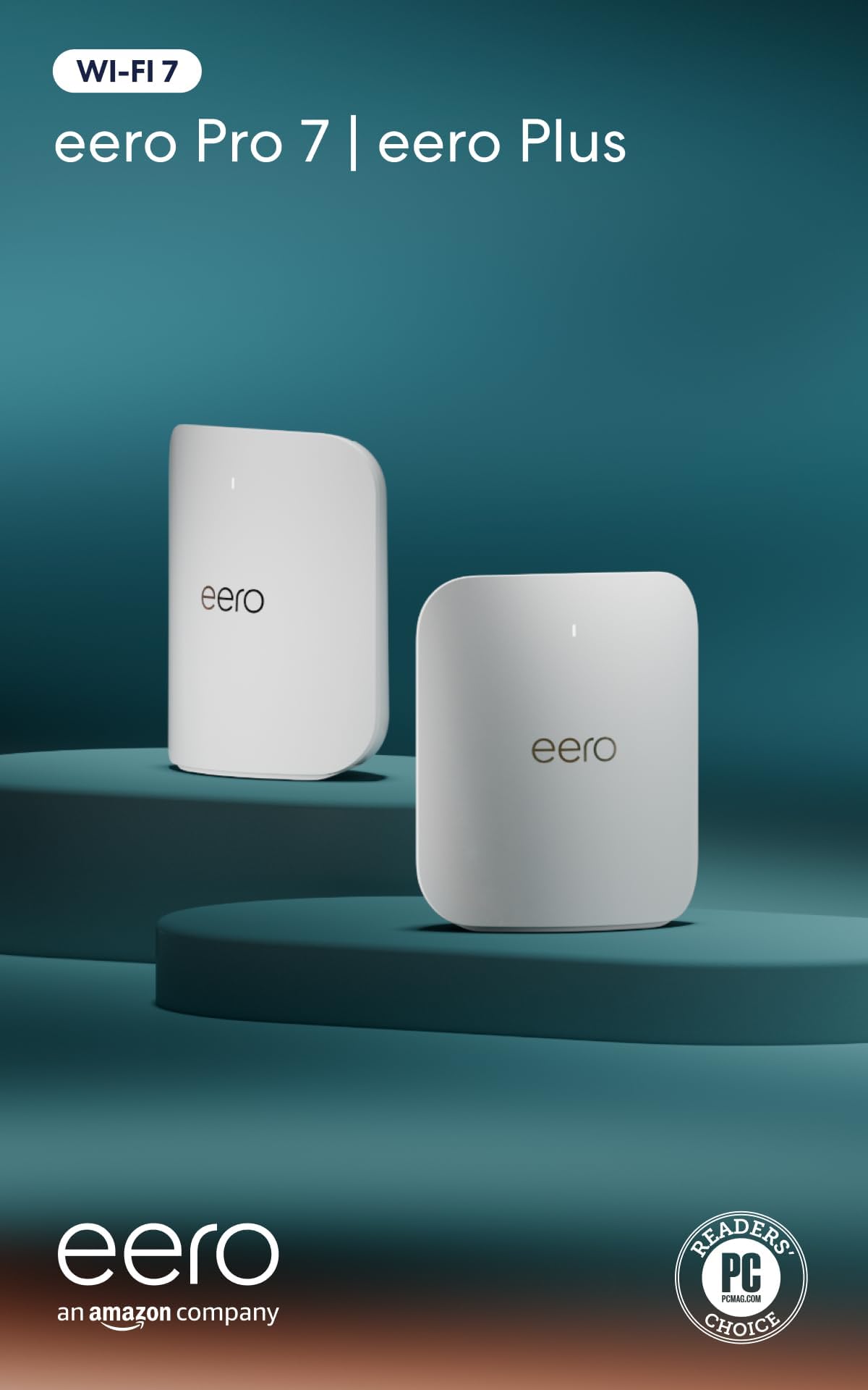Amazon eero Pro 7 tri-band mesh Wi-Fi 7 router - Supports internet plans up to 5 Gbps, Coverage up to 2,000 sq. ft., 1-pack