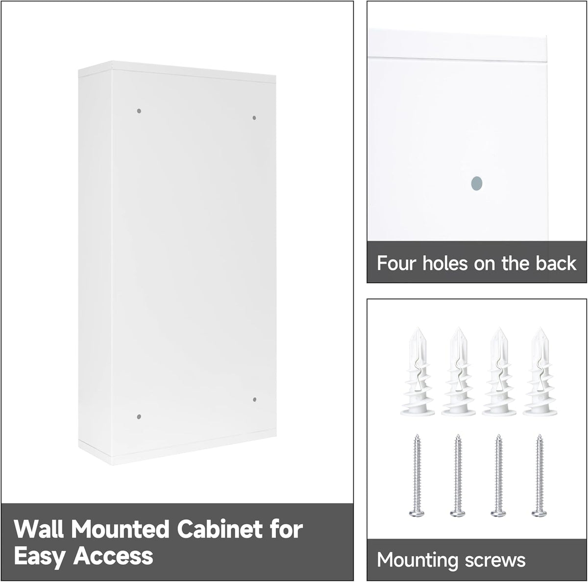 Metal Medicine Cabinet with Lock, Frosted Tempered Glass Door