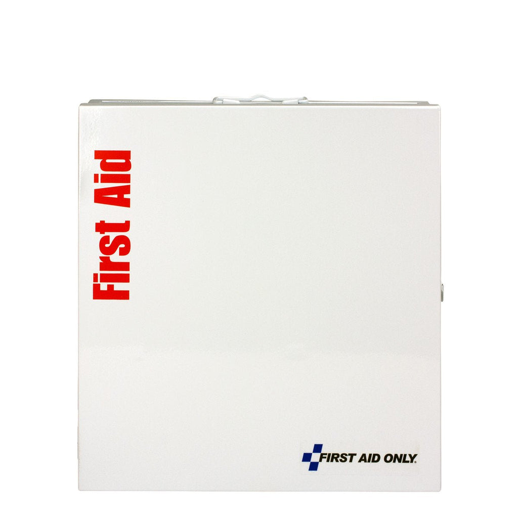 First Aid Only 746006 SmartCompliance 50-Person ANSI 2021 A and OSHA Compliant First Aid Kit for Restaurant Kitchen, Cafeteria, and Other Food Service Venues, Large Metal First Aid Cabinet