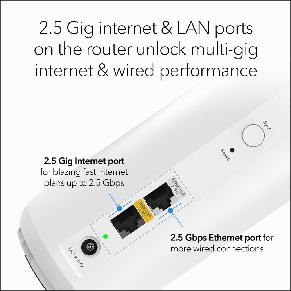 NETGEAR Orbi 370 Series WiFi 7 Mesh System, Up to 6,000 sq ft., 3 Pack