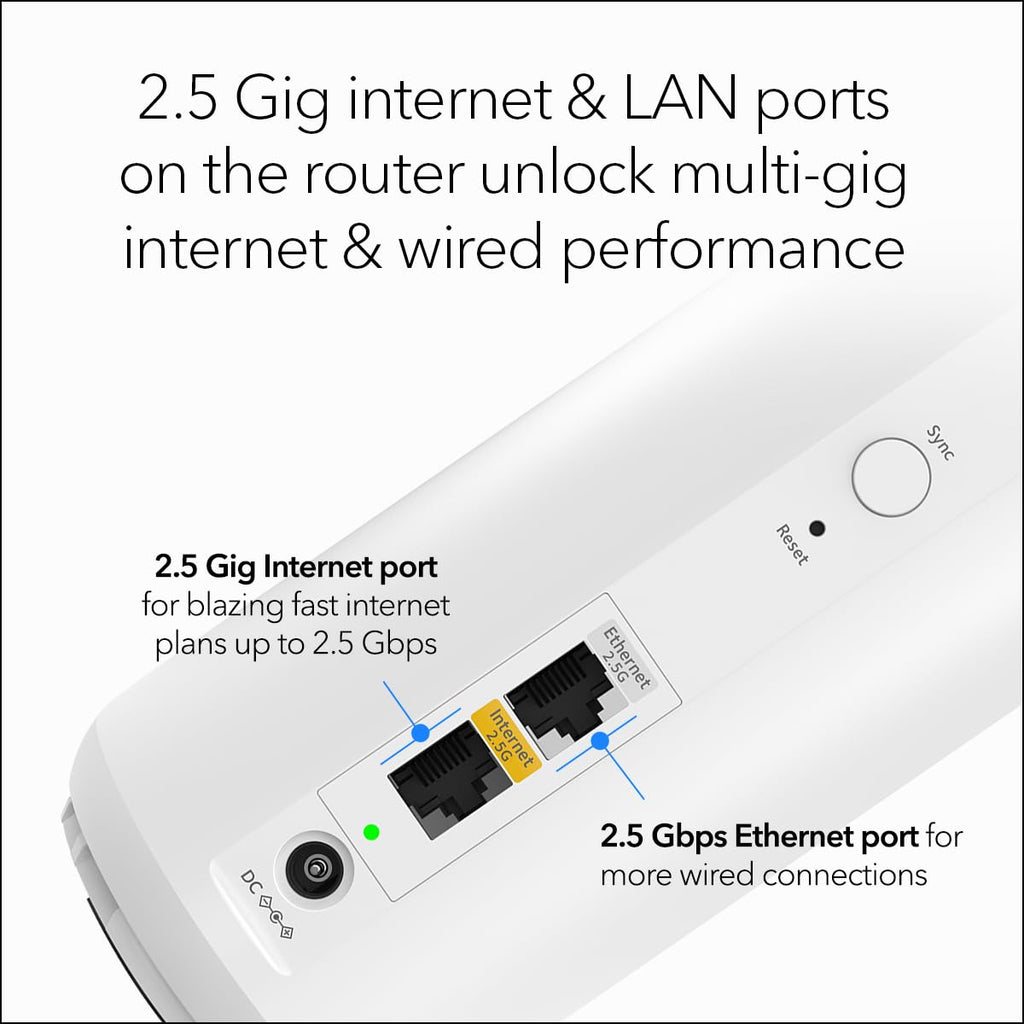 NETGEAR Orbi 370 Series WiFi 7 Mesh System, Up to 6,000 sq ft., 3 Pack