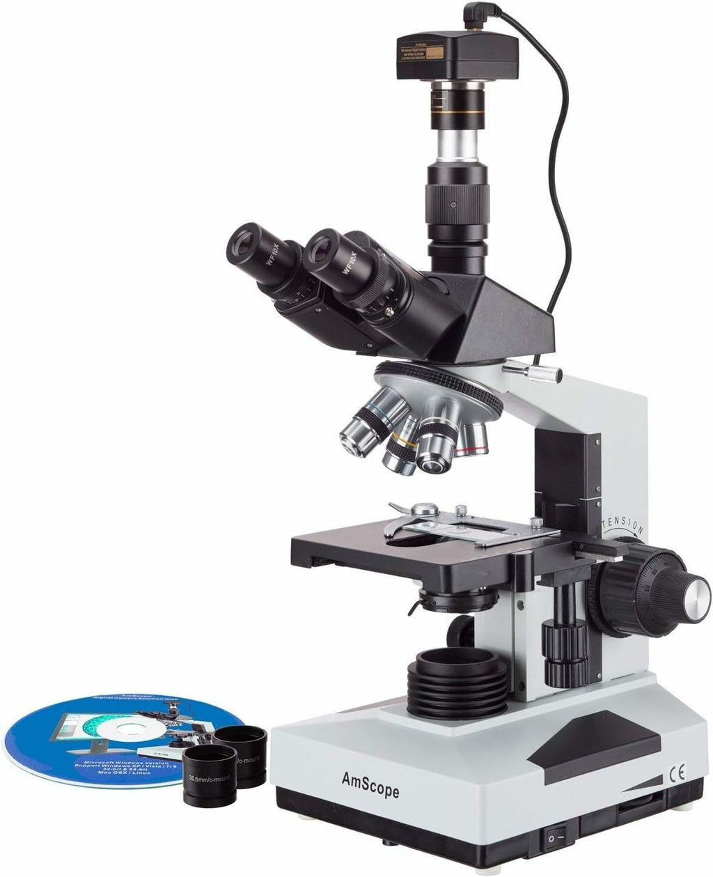 AmScope T490A-PCS Compound Trinocular Microscope, WF10x and WF16x