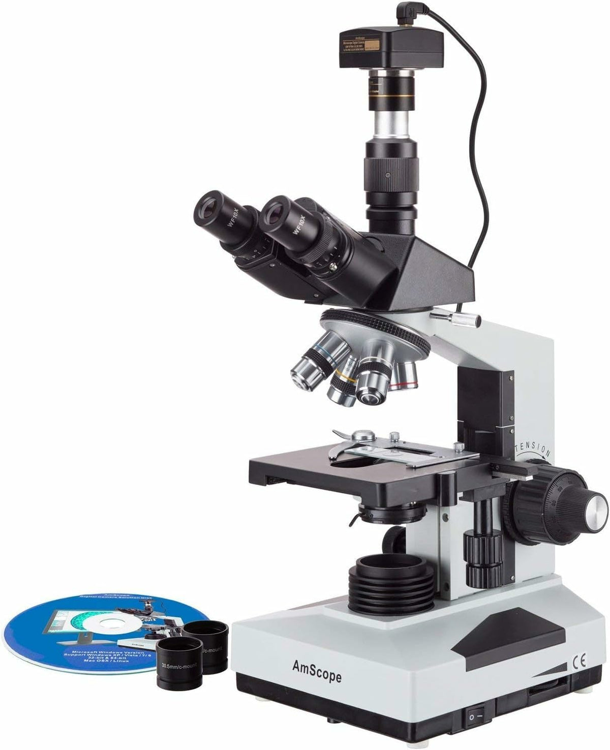 AmScope T490A-PCS Compound Trinocular Microscope, WF10x and WF16x