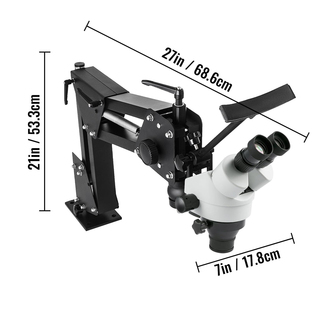 VEVOR Multi-Directional Microscope with Spring Bracket, Micro Jewelry Inlaid Stand, with Integrated USB Ring LED Light, 7X-45X Magnification Jewelry Microscope, Jewelers Microscope for Jewelry Inlay