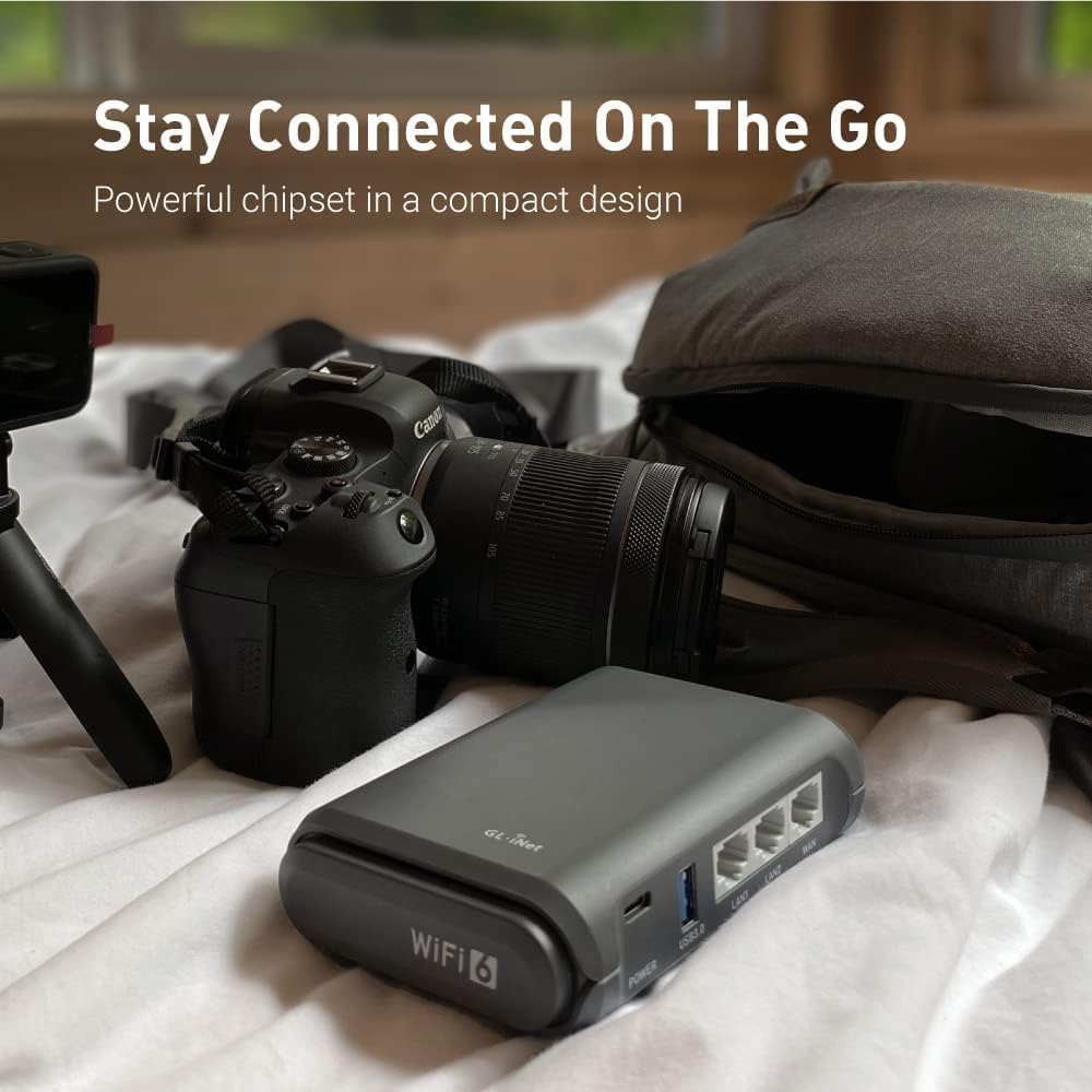 GL.iNet GL-AXT1800 Slate AX Pocket-Sized Wi-Fi 6 Travel Router with VPN