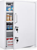 Zonon Corner Wall Cabinet with Lock, White, 21 x 16 x 6 Inch, Right Angle