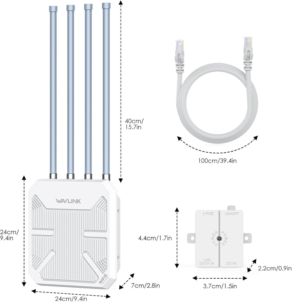 WAVLINK AX3000 Outdoor WiFi 6 Extender Long Range,Outdoor Access Point