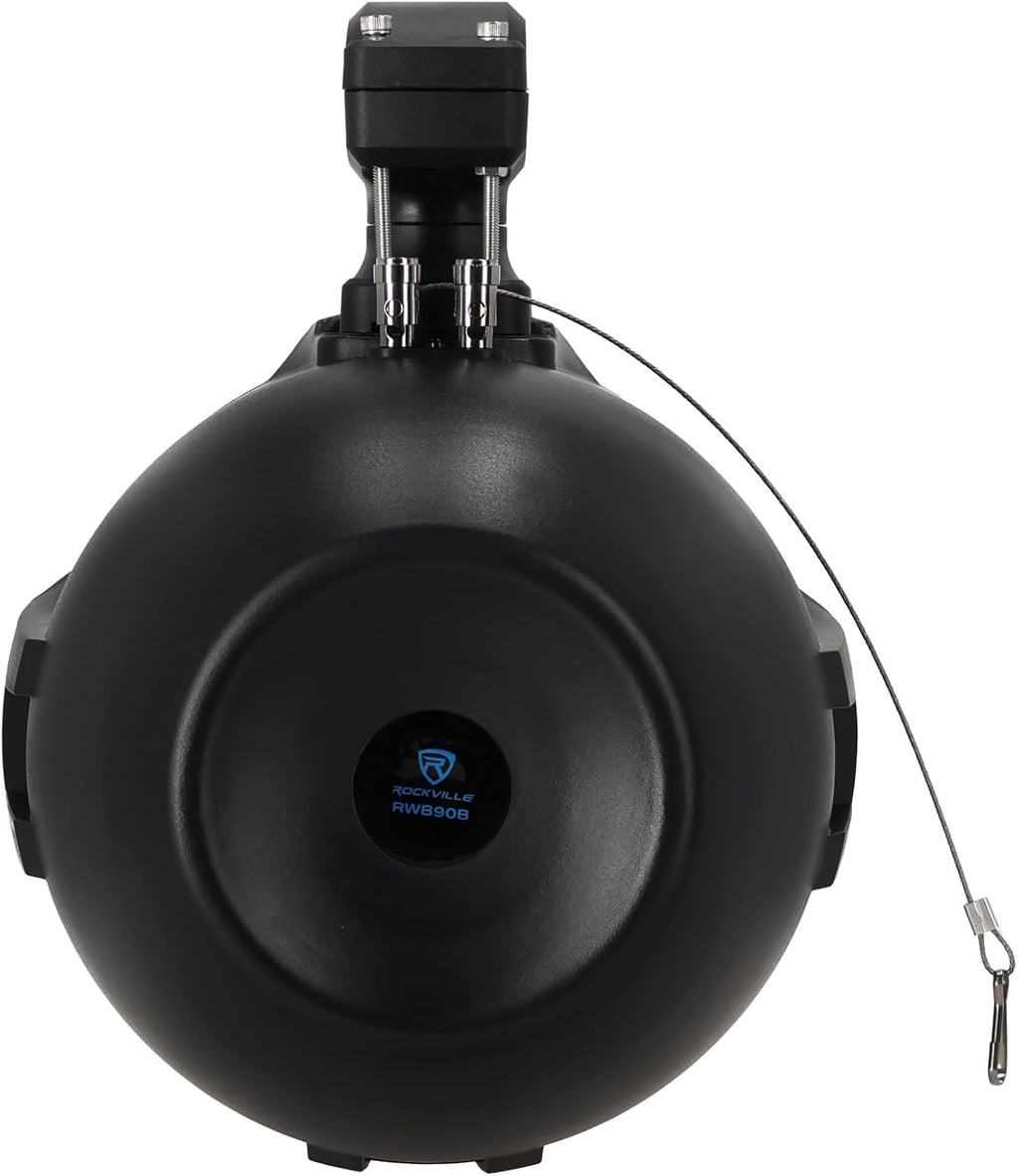 Rockville RWB90B Black 8" 2-Way 4-Ohm Marine Wakeboard Tower Speakers Pair