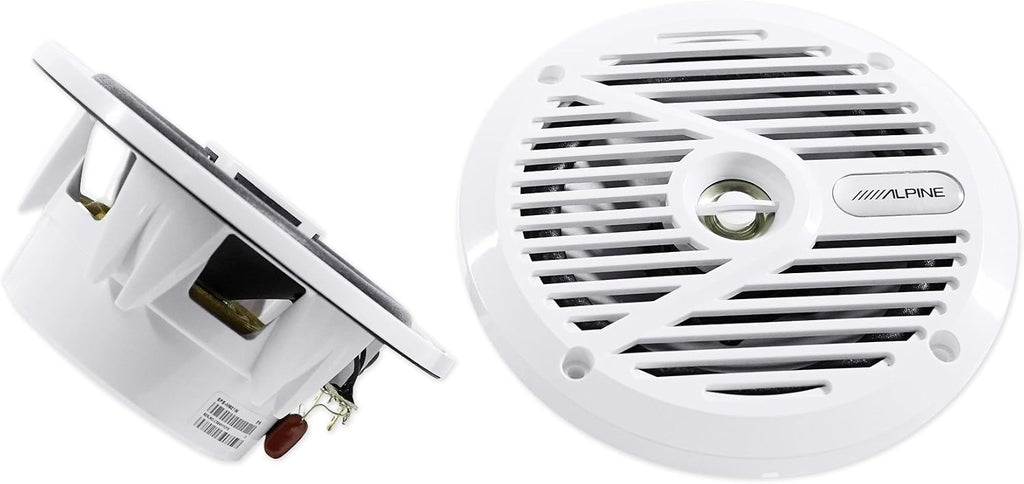 Alpine (4) SPS-M601W 6.5" 440 Watt 2-Way Marine Boat Coaxial Speakers - White