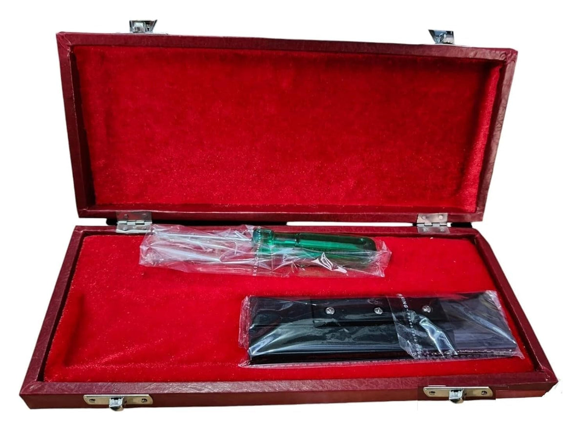 Laboratory Microtome Razor Blade Holder with Storage Case, Low Profile Design, Red Velvet Interior