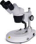 Swift S306S-20-2L Binocular Stereo Microscope, 20X/40X/80X Magnification, 360Â° Rotatable Forward-Mounted Head, Wide-Field 10X/20X Eyepieces, Upper & Lower LED Lights, Reversible Stage Plate