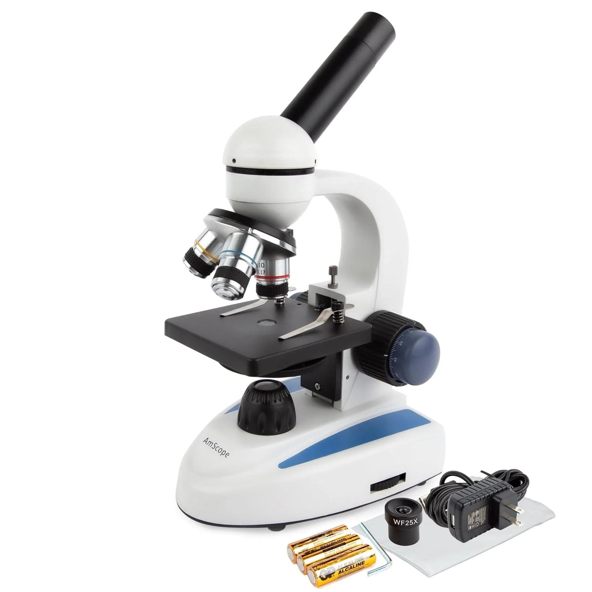 AmScope M158C-2L-E2 Compound Monocular Microscope, 2MP Camera