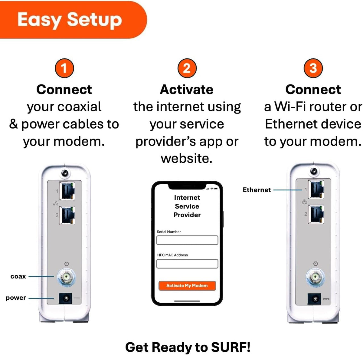 ARRIS SURFboard SB8200 DOCSIS 3.1 Cable Modem | Up to 1 Gbps Plans