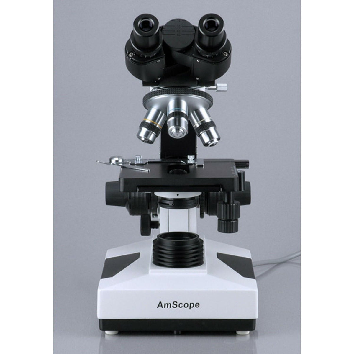 AmScope B490B Compound Binocular Microscope, Brightfield, White