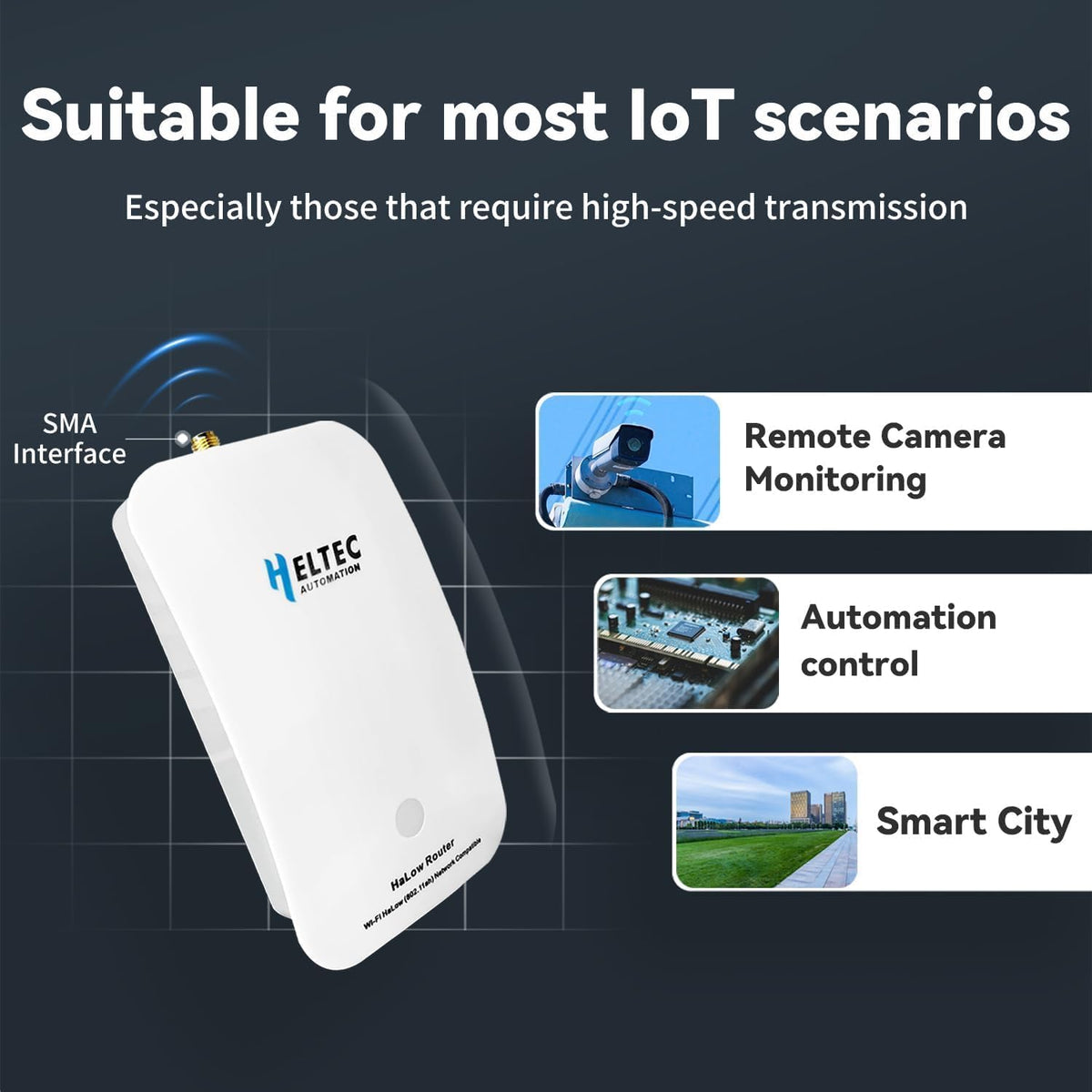 Heltec Automation Wi-Fi HaLow Dongle Wireless Bridge 802.11ah Network Booster Long Range Wireless Access Extender Ethernet Bridge Repeater (STA+HT-H7608)