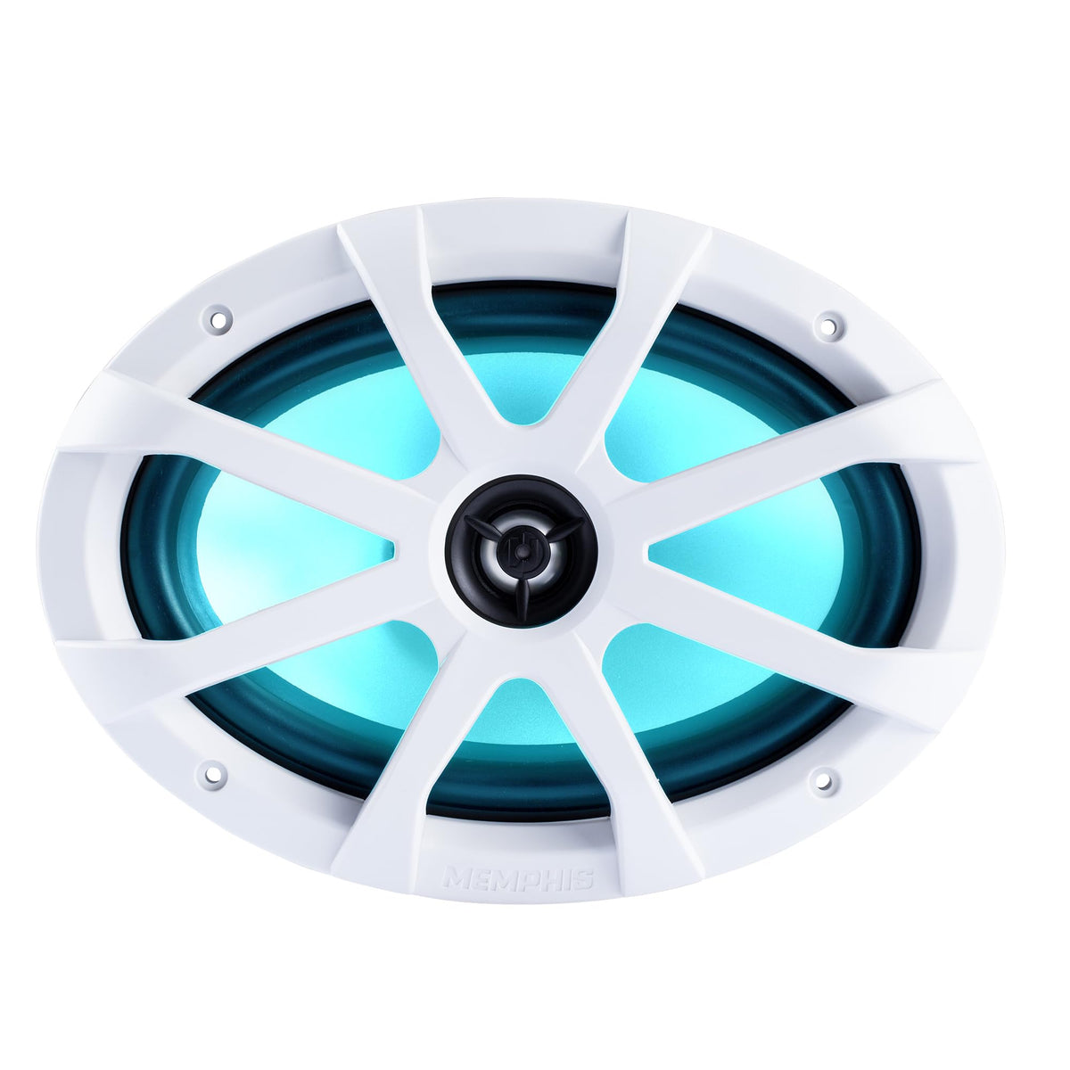 Memphis MXA602SLB MXA OEM Fit 6.5" Marine Grade Coaxial Speakers, Black with Blue LED - Pair
