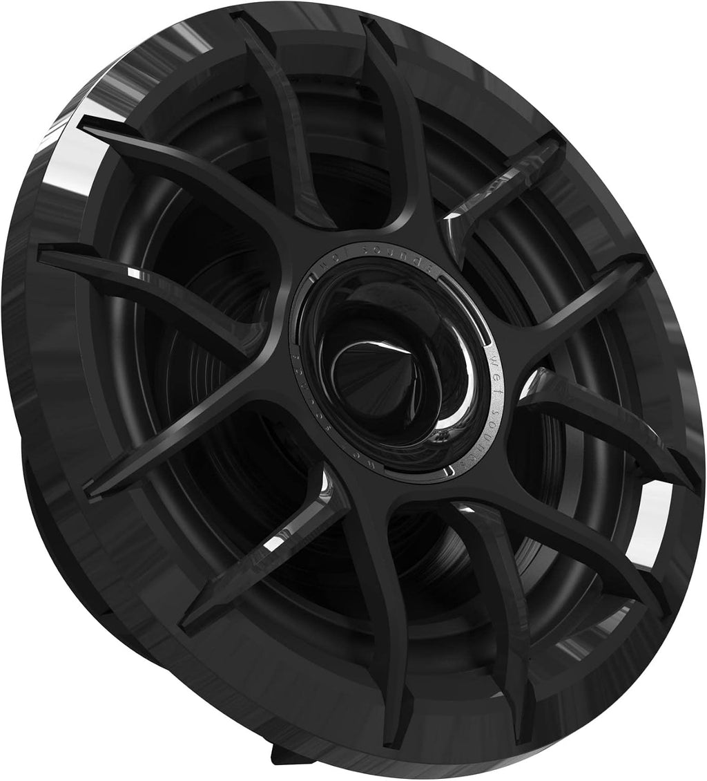 Wet Sounds Zero Series - 2 Pairs ZERO-6-XZ-B Black 6.5" Neodymium Powersport & Marine Speakers with Horn-Loaded Titanium Tweeters, Pair
