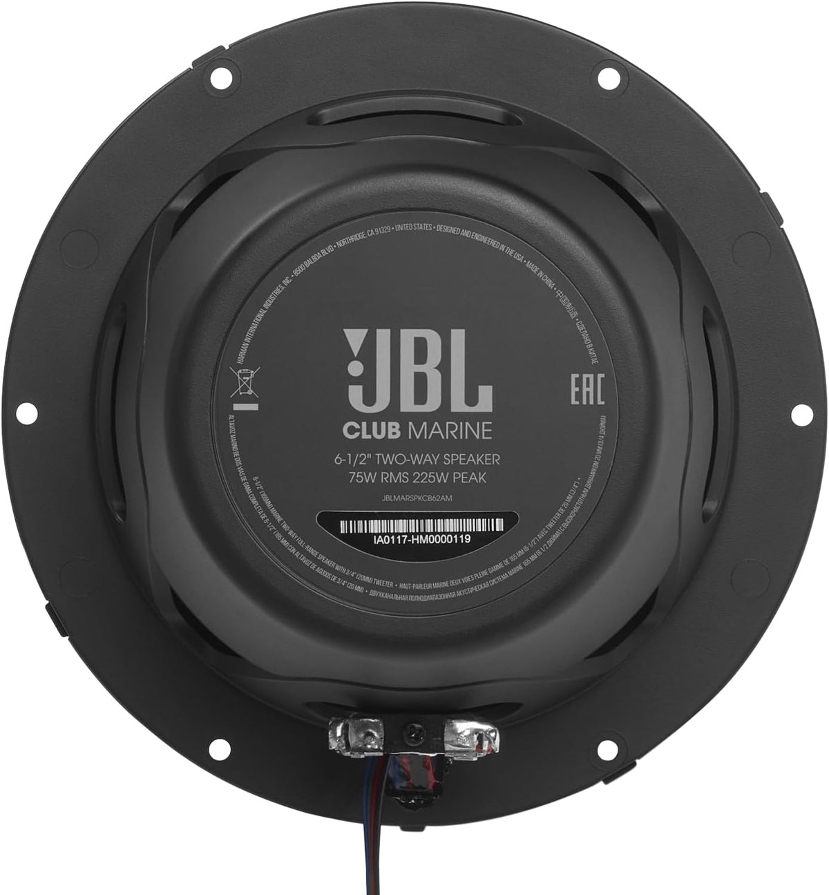 JBL CB62 - High Performance 6-1/2" 2-Way Speakers, 75Wrms, 225W Peak, Sensitivity (@ 2.83V): 92dB, Frequency Response: 50Hz â 20kHz, Nominal Impedance: 4ohm