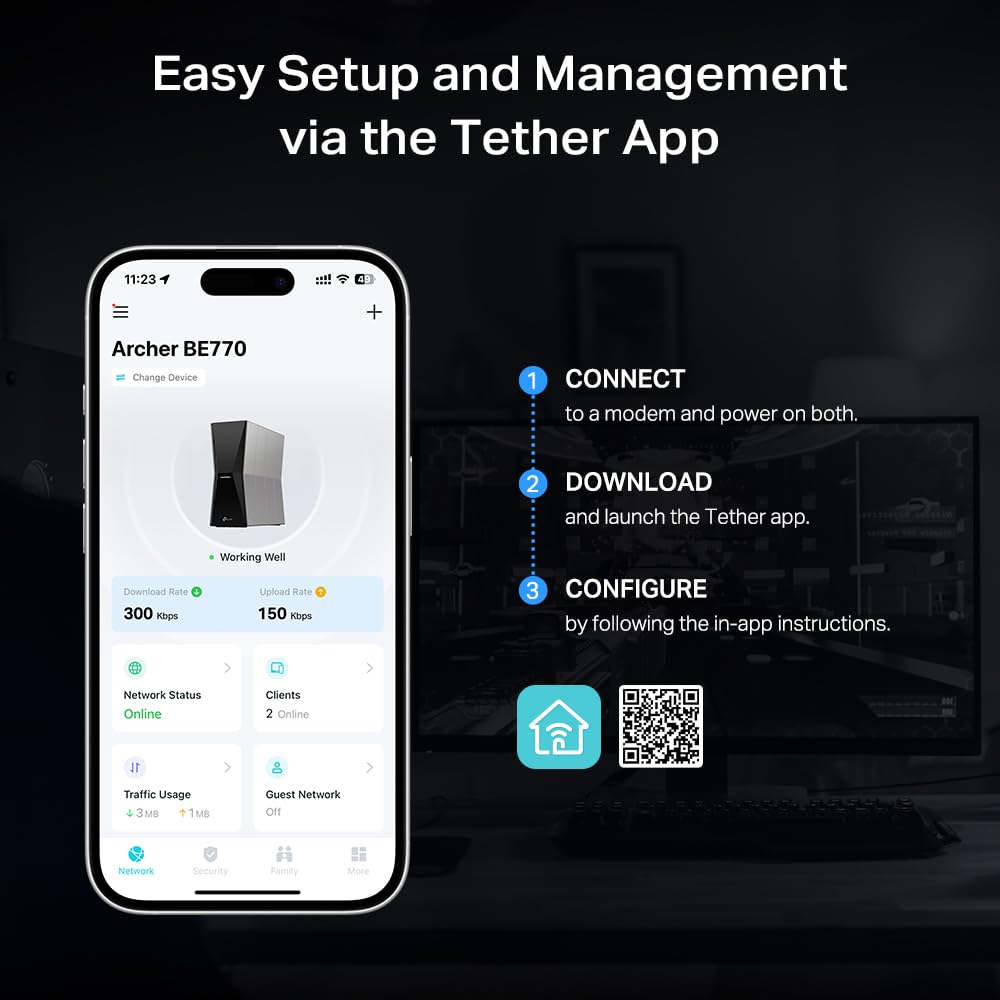 TP-Link Tri-Band BE9300 WiFi 7 Router (Archer BE550)