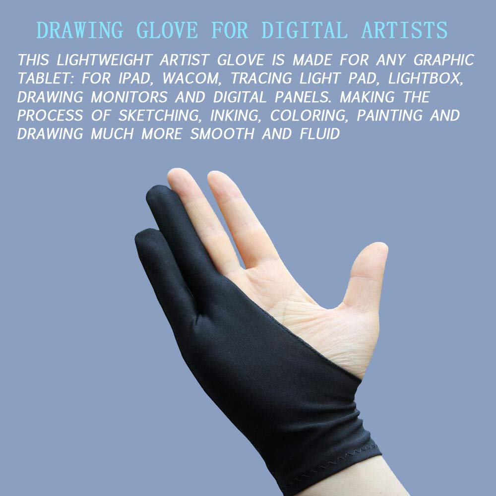 6 Pcs Artist Glove for Drawing Tablets, Digital Drawing Glove in 3 Sizes â S, M, L