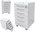 5 Drawer Dental Assistant's Mobile Cabinet Mobile Utility Storage Cart Office File Storage Cart Stainless Steel Moving Side Cabinet with Lock Wheels for Dental Medical Office Home