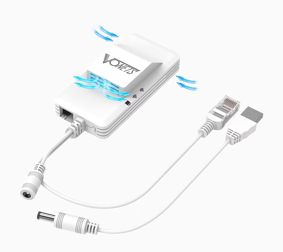 VONETS VAR1200 Industrial Gigabit Dual Band WiFi Bridge/Router 1200Mbps WiFi to Ethernet Adapter with Intelligent Fan, 3 Gigabit Port, POE, DC/USB Powered for Industrial Network Medical Device