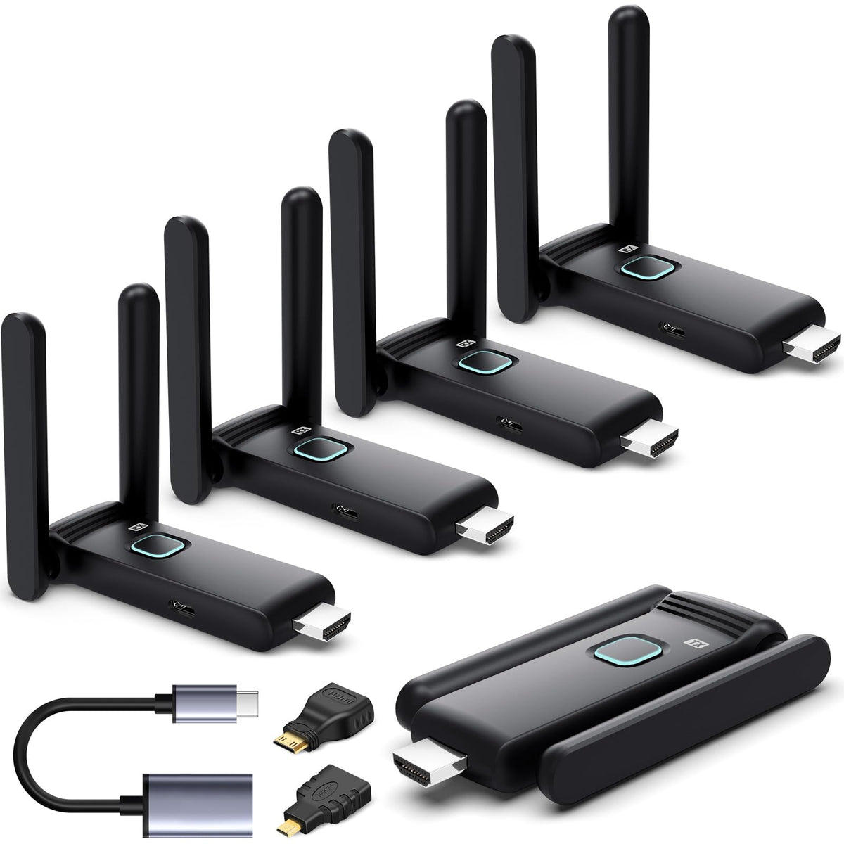 Wireless HDMI 2 Receivers and Transmitter,Up to 6 RXs,No Hot,Plug and Play
