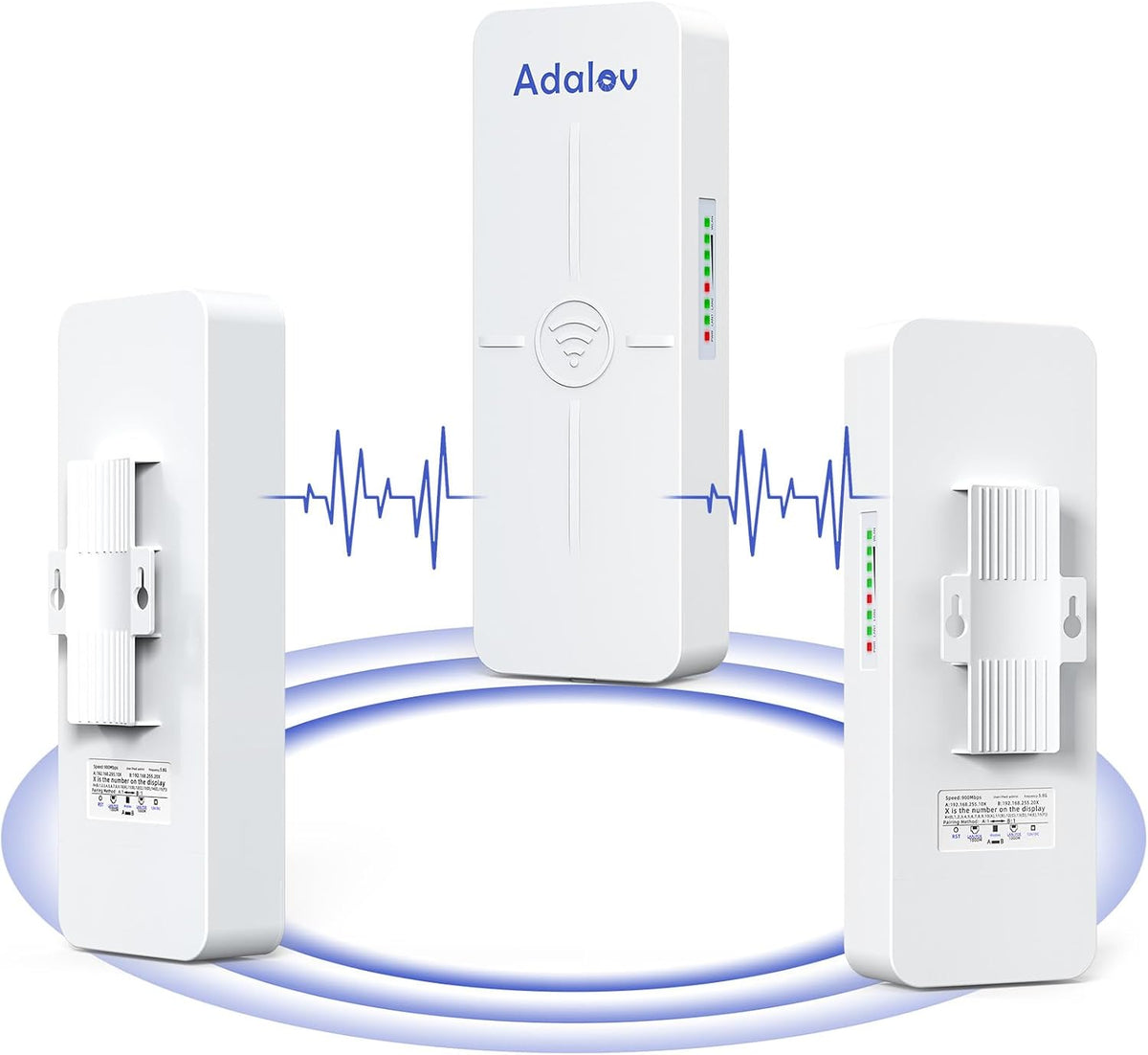 AdaLov CPE881 3 Pack 5KM Outdoor Point to 2 Points Wireless Bridges 5.8GHz