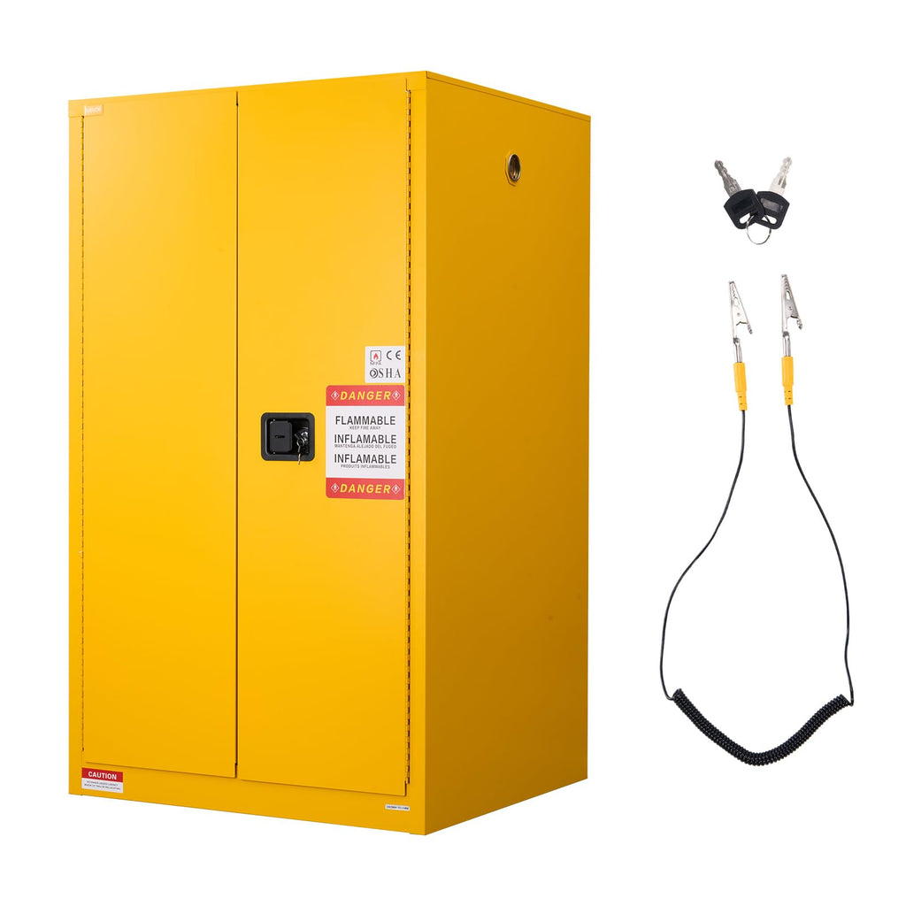 VEVOR Flammable Cabinet, 18" x 18" x 35", Yellow